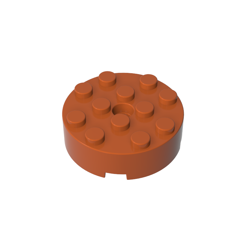 4x4 cylindrical brick with shaft hole