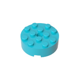 4x4 cylindrical brick with shaft hole