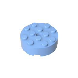 4x4 cylindrical brick with shaft hole