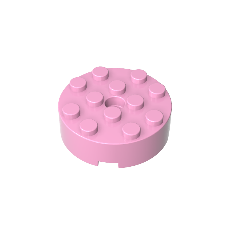 4x4 Cylindrical Brick With Shaft Hole