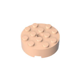 4x4 Cylindrical Brick With Shaft Hole