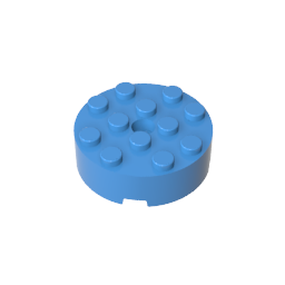 4x4 Cylindrical Brick With Shaft Hole