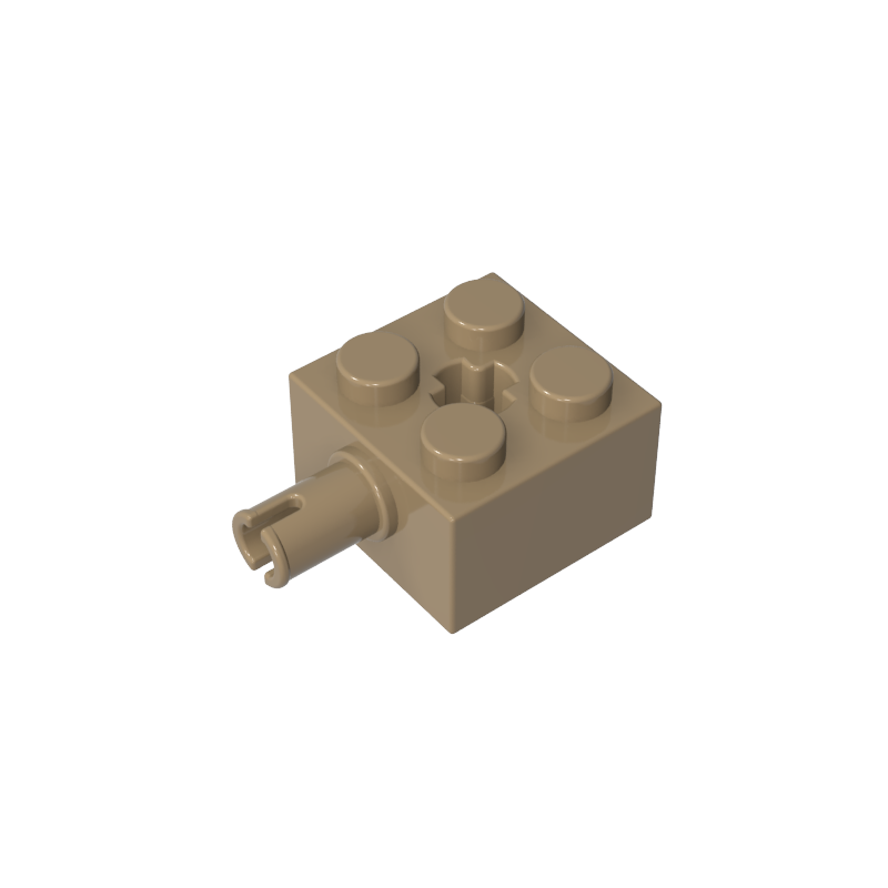 2x2 Single Side Bolted Center With Shaft Hole Brick