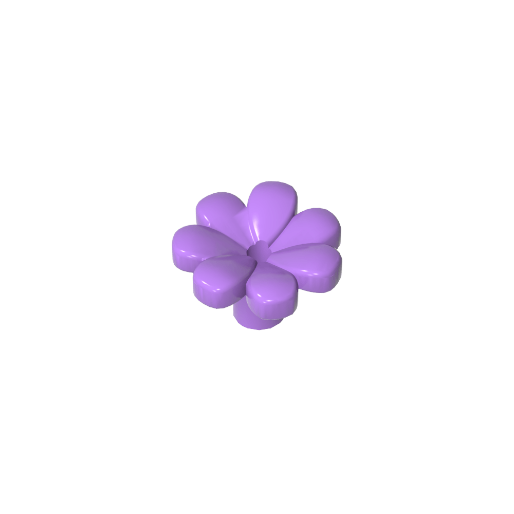 Plant, Flower, Figure Accessory with 7 Thick Petals and Pin