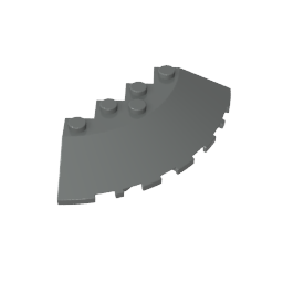 Brick Round Corner 6 x 6 with 33° Slope and Facet Cutout