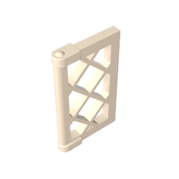 Window 1 x 2 x 3 Pane Latticed with Thick Corner Tabs