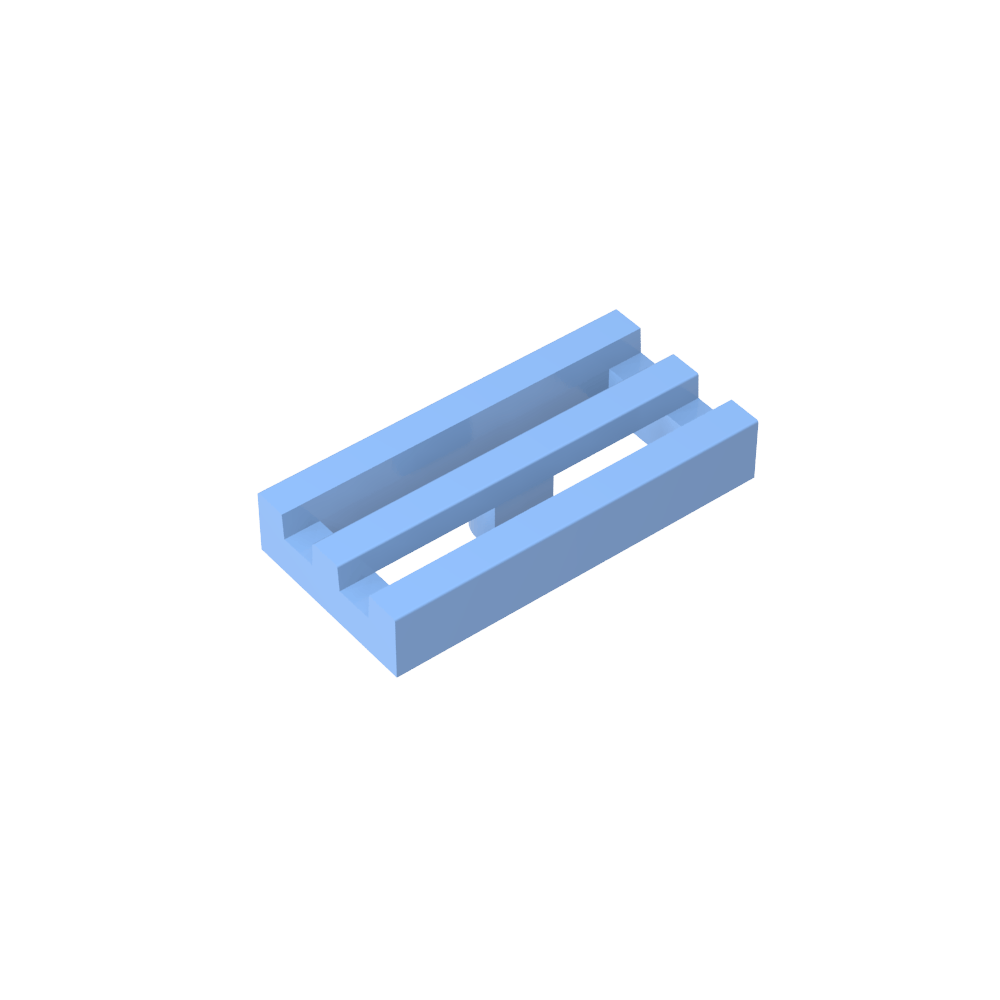 Tile Special 1 x 2 Grille with Bottom Groove