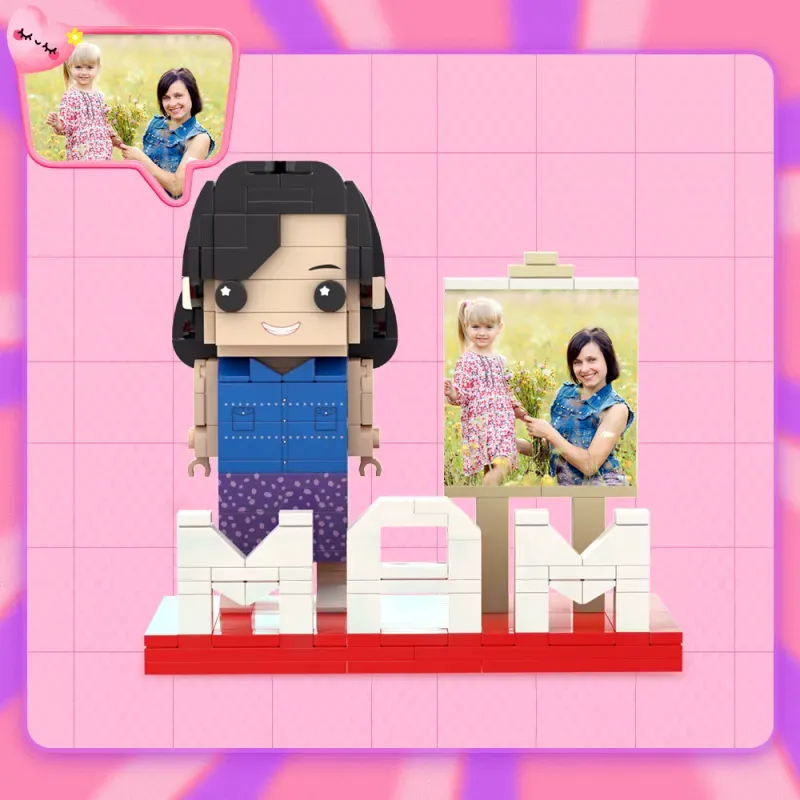 Custom Mother's Day Brick Figures, Full Body Custom Brick Set, Best Gift for Your Mama