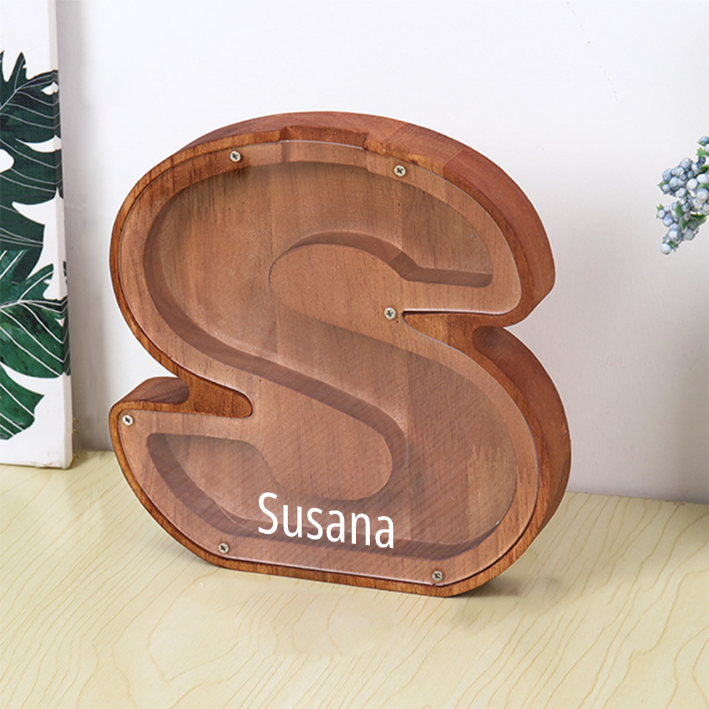 Personalized Letter Money Box + Craft Storage – Wood & Acrylic Dual-Design