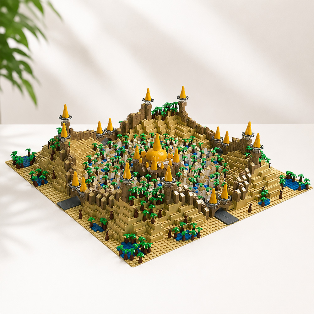 MAP Tec Desert Kingdom – Oriental-Style Micro Architectural Wonder | 3,011-Piece MOC Collector's Set - GOBRICKS x MOCERS Collaboration Brick Zone