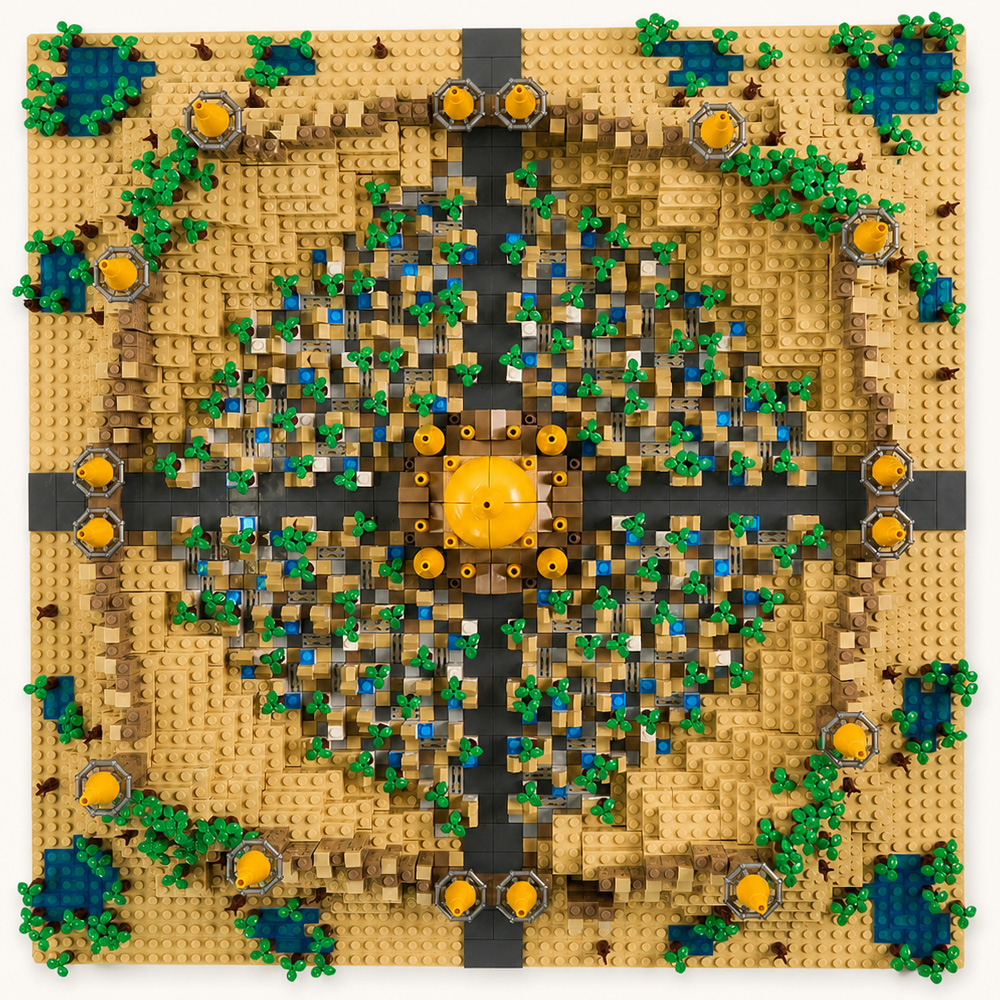 MAP Tec Desert Kingdom – Oriental-Style Micro Architectural Wonder | 3,011-Piece MOC Collector's Set - GOBRICKS x MOCERS Collaboration Brick Zone