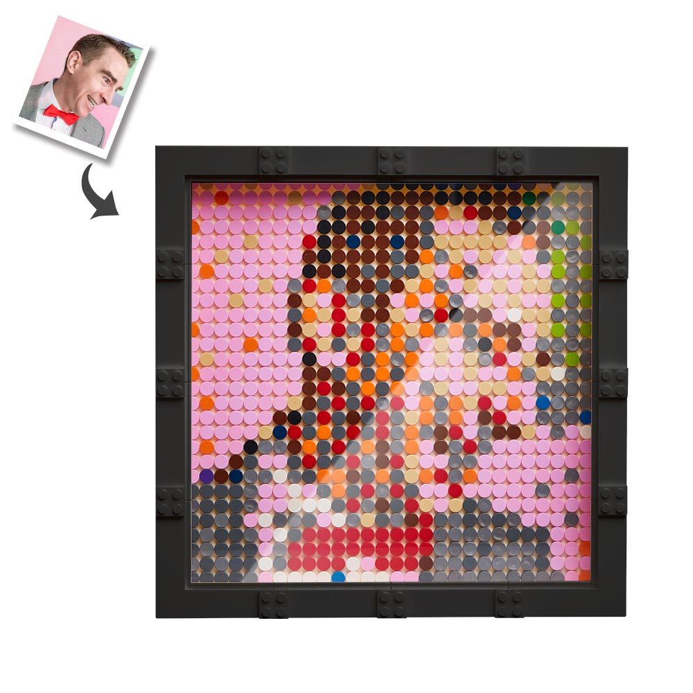 Custom Pixel Art Picture Frame, Personalized Pixel Art Bricks Portrait, Unique Mother's, Father's, Valentine's Day, Birthday Gifts
