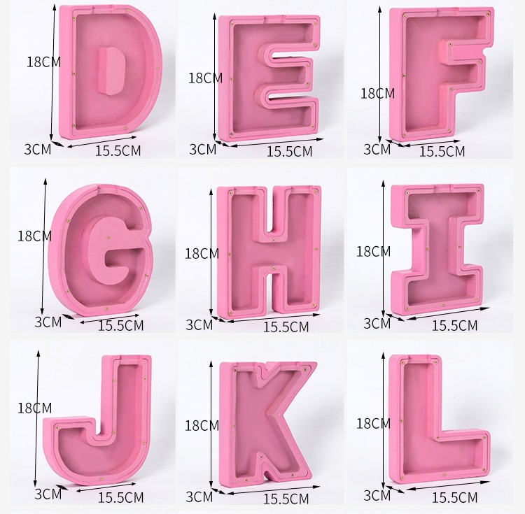 Wooden English 26 Letter Money Box, Acrylic Transparent Parts Storage Box, Special Birthday Table Decoration Item