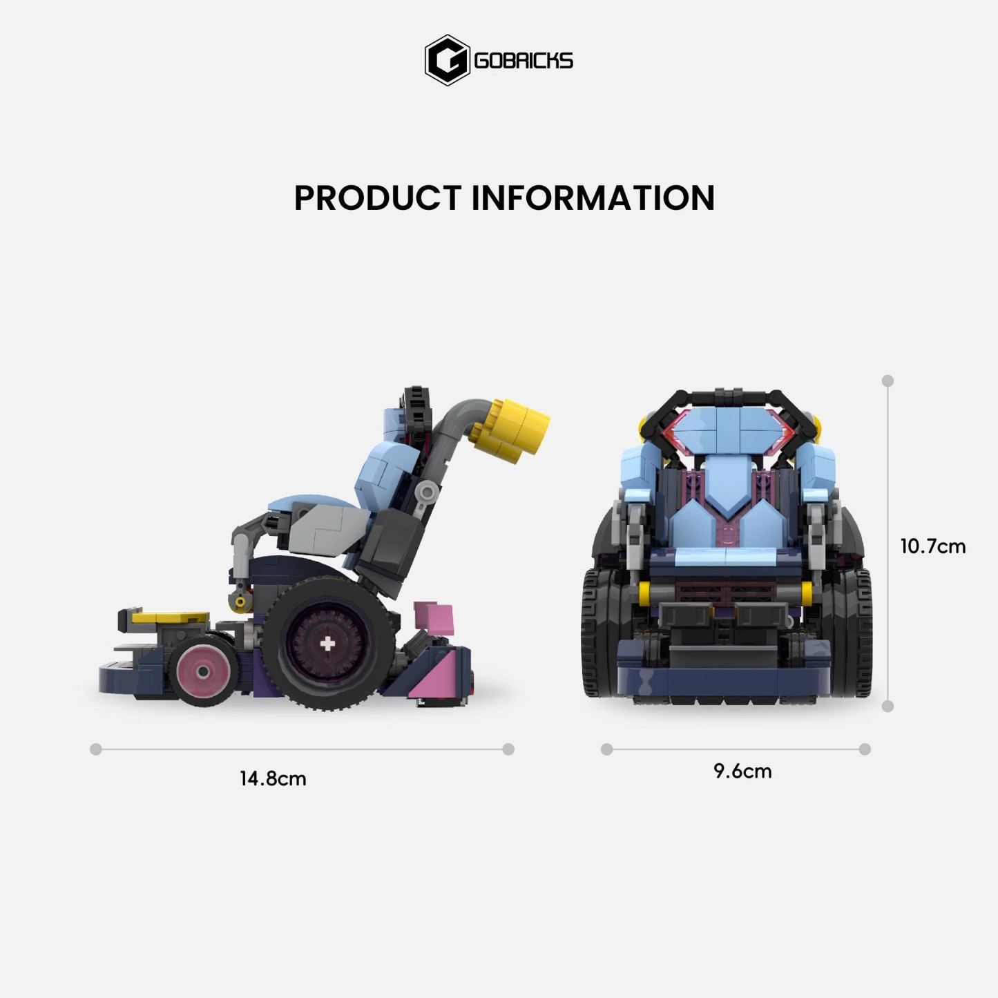 GOBRICKS Kart Series Racing Wheelchair