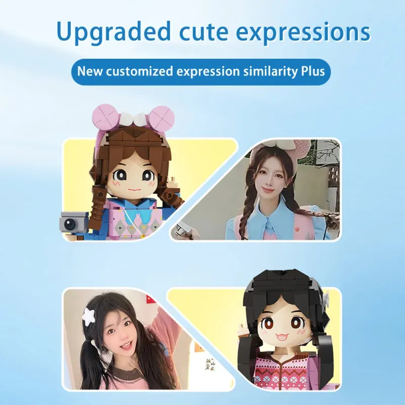 Customized Photo Duddu Face Brick Figures, DIY Brick Figures Birthday And Valentine's Day Gifts