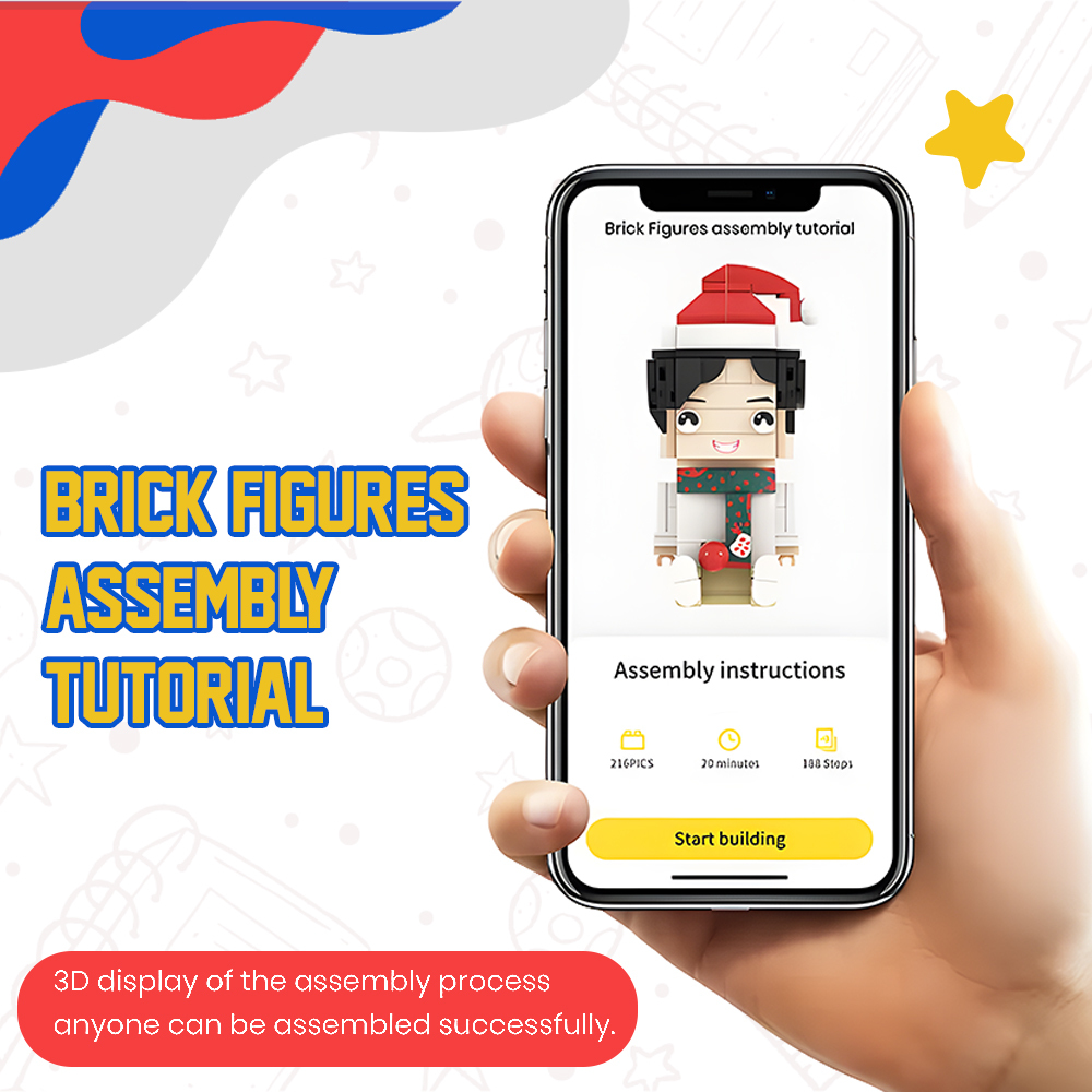 Full Body Custom Brick Figures, Small Particle Block Toy Brick, Custom Set - Choose 1, 2, 3, or 4 Figures