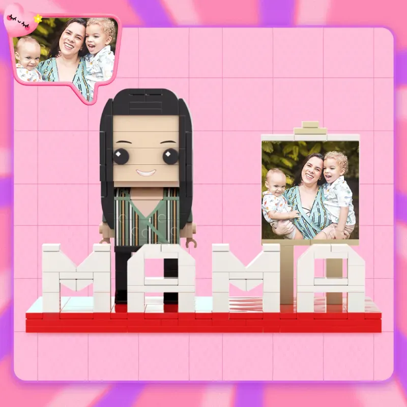 Custom Mother's Day Brick Figures, Full Body Custom Brick Set, Best Gift for Your Mama