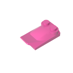 Wedge Curved 2 x 3 x 2/3 Two Studs, Wing End