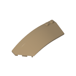 Wedge Curved 8 x 3 x 2 Open Left [Plain]