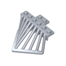 Train Cow Catcher, Plate Special 2 x 6 with Sloped Bars