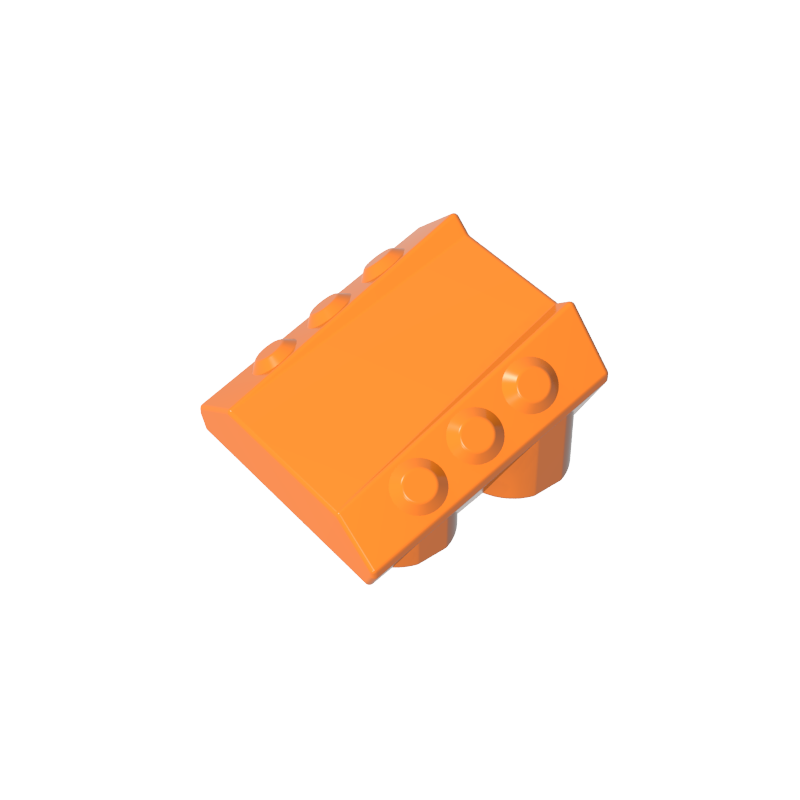 2x2 sloping bricks without nails, 3-sided piston protrusion