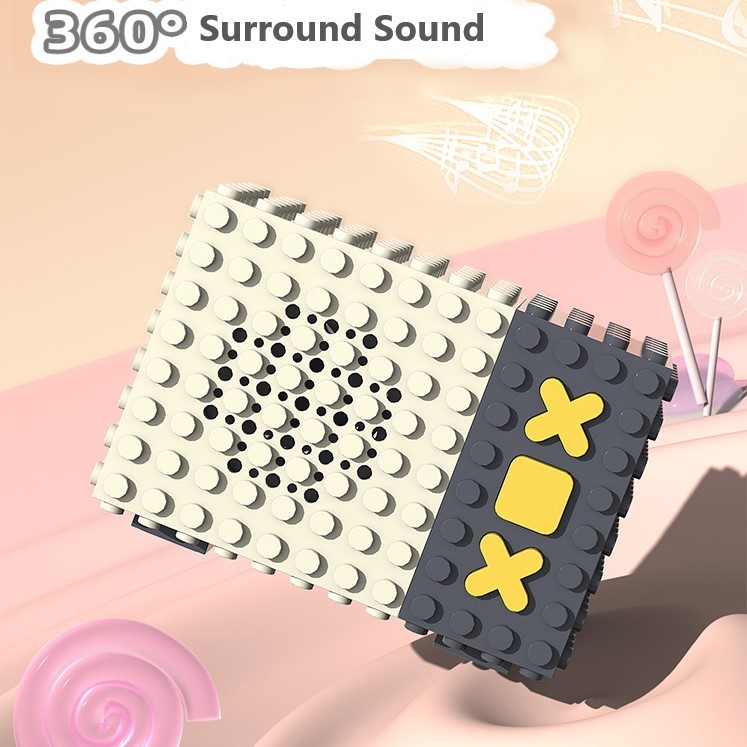 New Building Block Bluetooth Speaker, Mini Speaker with Loud Volume, Compatible with MOC Building Block Accessories.