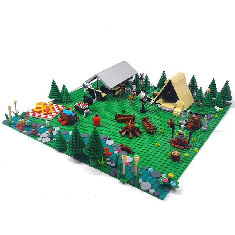 MOC Small Particle Building Block Set, Urban Camping and Picnic Scene Accessories, DIY Outdoor Building Block Set