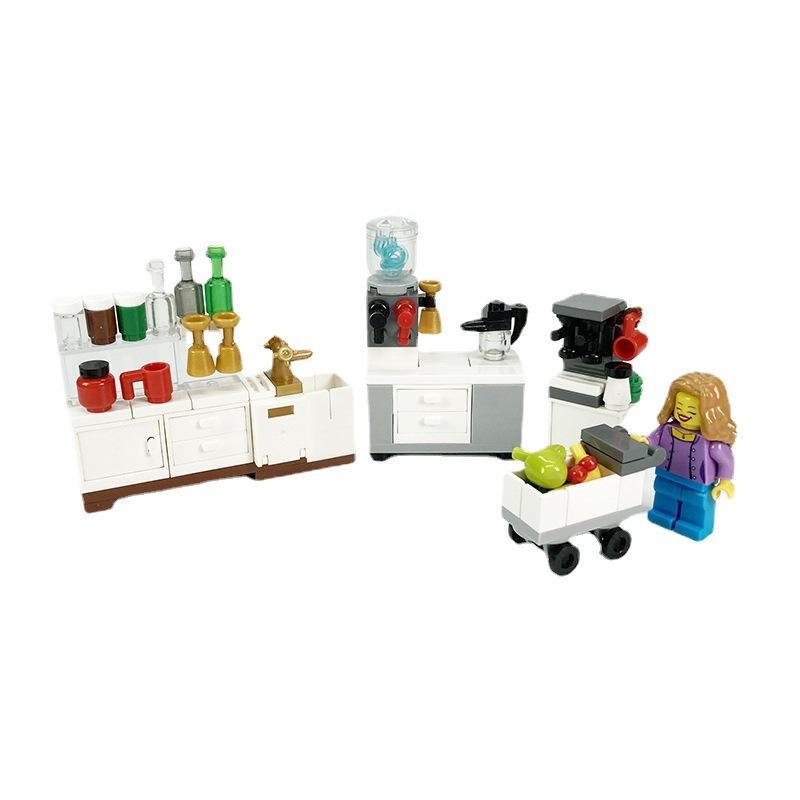 Creative Tableware And Appliance Building Block Set, Cabinet Decoration MOC
