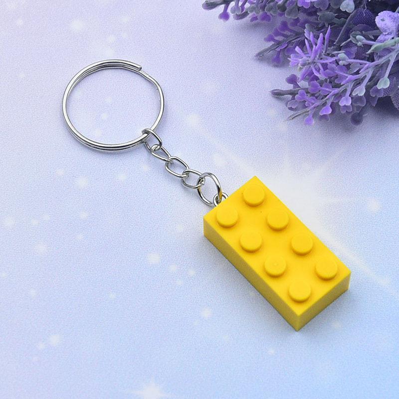 Custom 2x4 Candy Color Building Block Keychain, Personalized Brick Keychain Pendant, Double-Sided Custom Image Logo Hanging Ornament