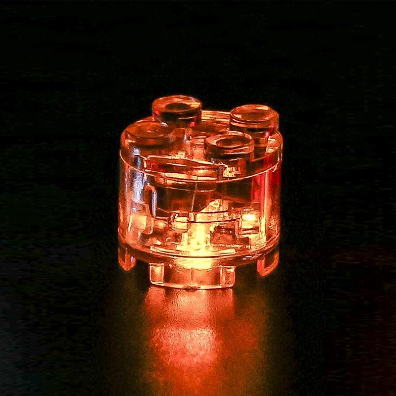 2*2 Circular Building Block Lamp, Compatible With Small Particle Building Block Parts, Led Light Multi-Color Flashing Toy Accessories