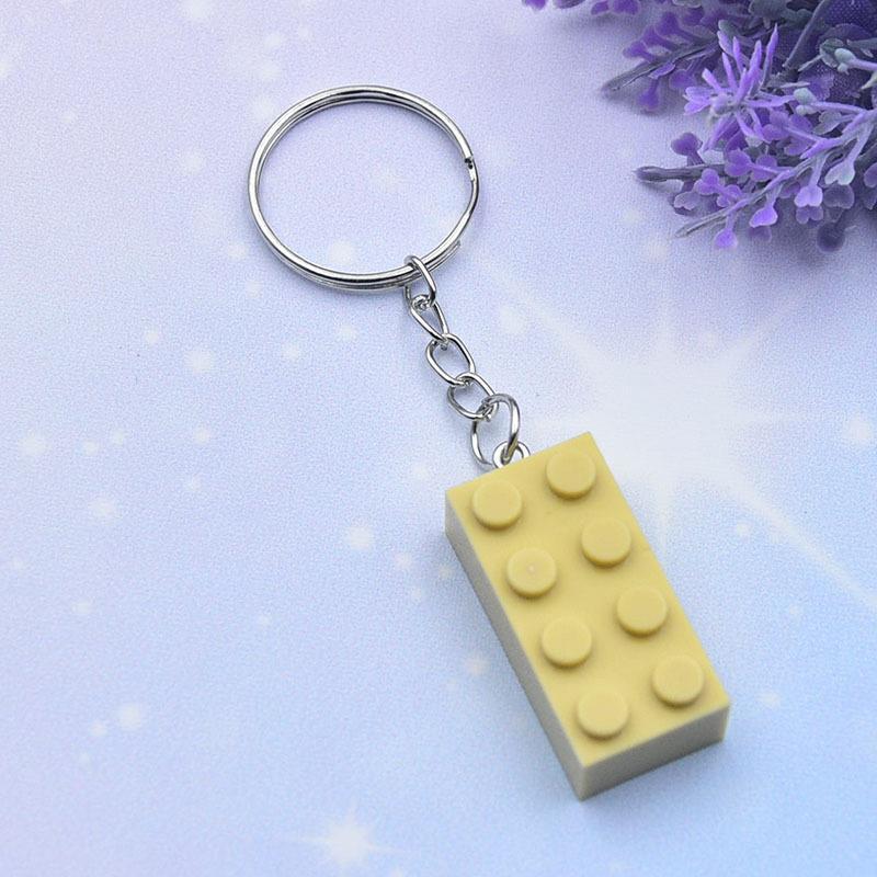 Custom 2x4 Candy Color Building Block Keychain, Personalized Brick Keychain Pendant, Double-Sided Custom Image Logo Hanging Ornament