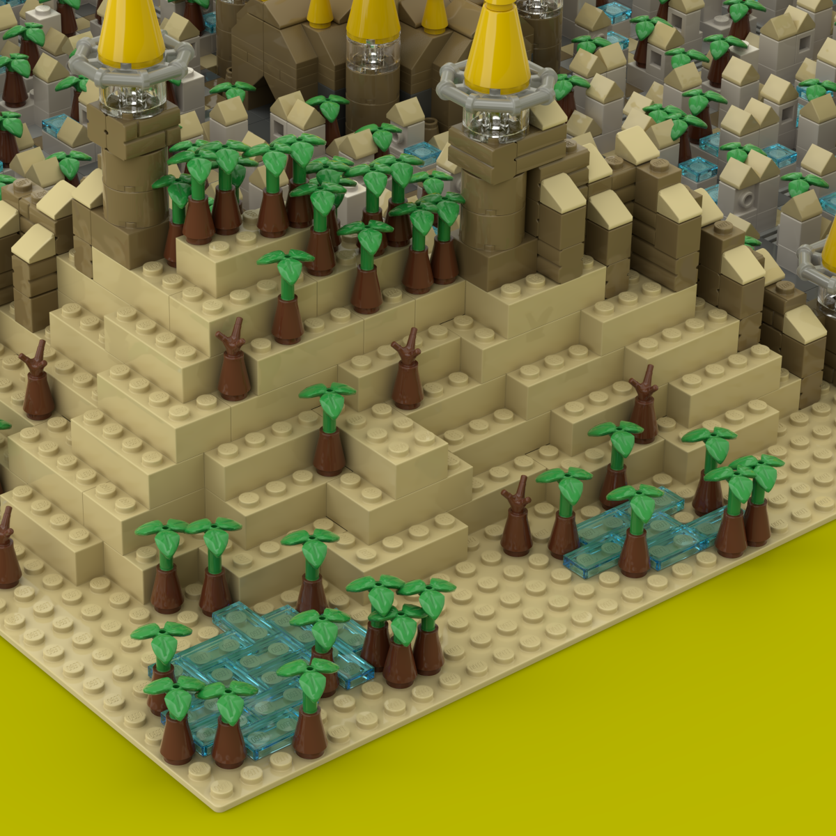 MAP Tec Desert Kingdom – Oriental-Style Micro Architectural Wonder | 3,011-Piece MOC Collector's Set - GOBRICKS x MOCERS Collaboration Brick Zone