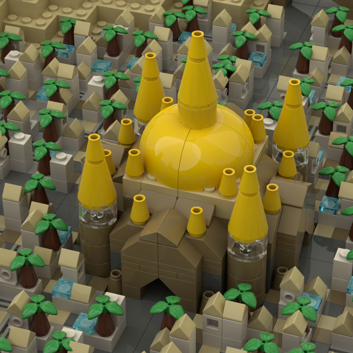 MAP Tec Desert Kingdom – Oriental-Style Micro Architectural Wonder | 3,011-Piece MOC Collector's Set - GOBRICKS x MOCERS Collaboration Brick Zone