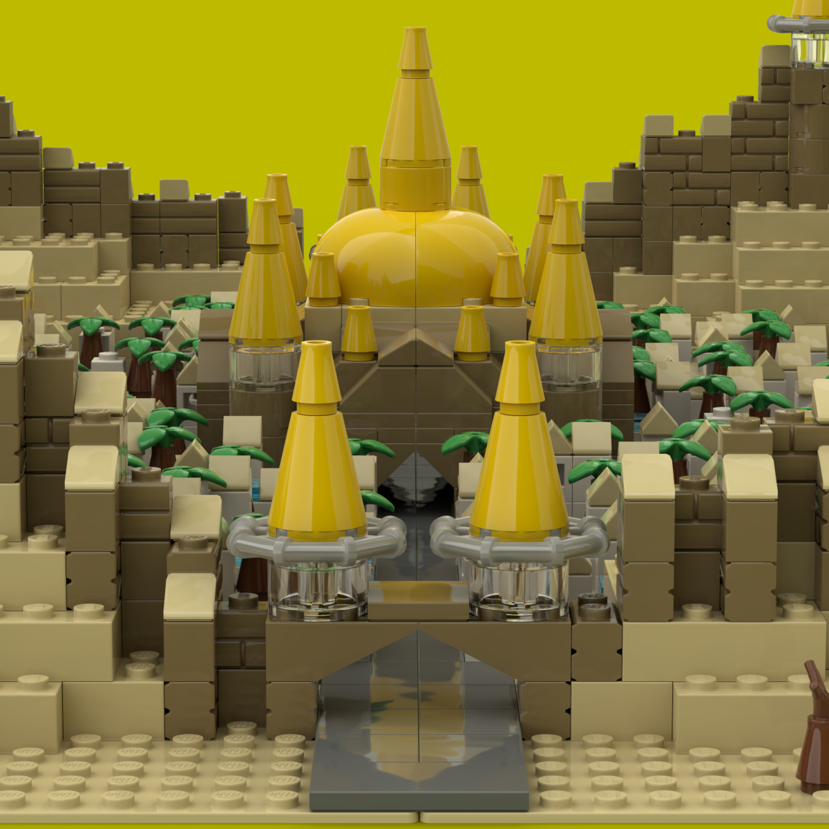 MAP Tec Desert Kingdom – Oriental-Style Micro Architectural Wonder | 3,011-Piece MOC Collector's Set - GOBRICKS x MOCERS Collaboration Brick Zone