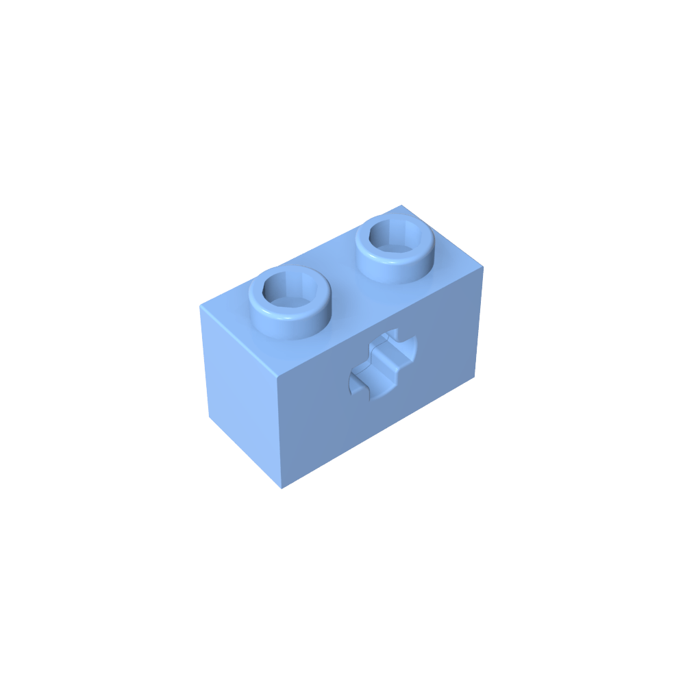 Technic Brick 1 x 2 with Axle Hole Type 1 [+ Opening] and Bottom Pin