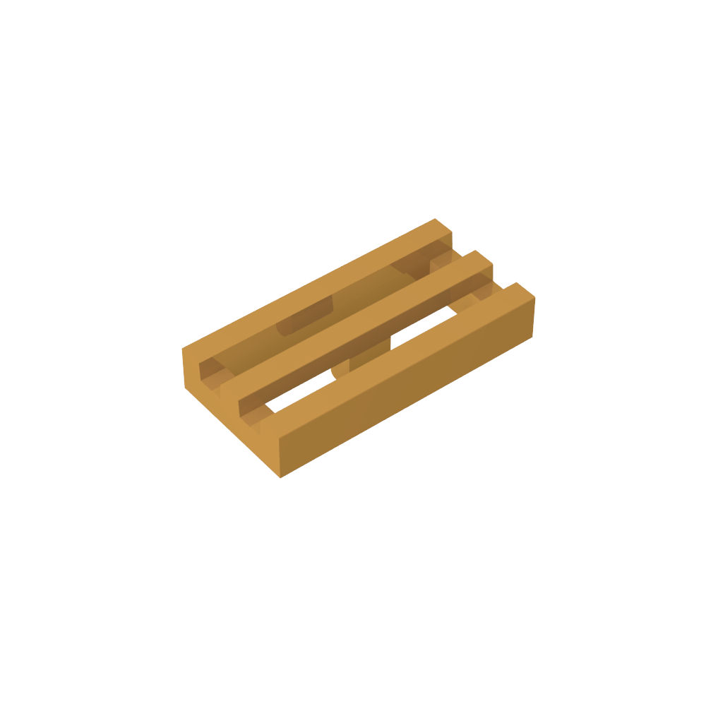 Tile Special 1 x 2 Grille with Bottom Groove