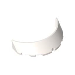 Windscreen 3 x 6 x 1 Curved with 2 Circular Stud Holders in Bottom