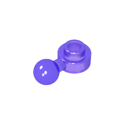 Plate, Round 1 x 1 with Towball [Undetermined Hole Type]