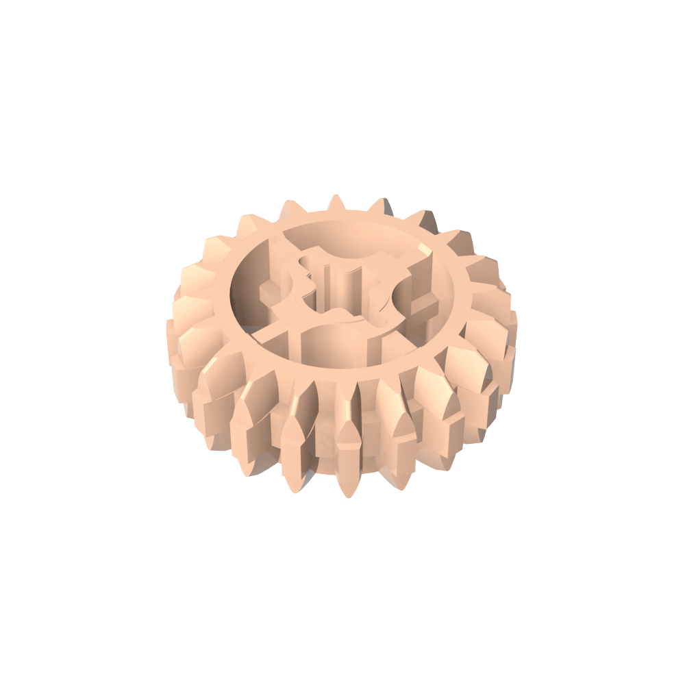 Technic Gear 20 Tooth Double Bevel with Axle Hole Type 1 [+ Opening]-MyGobricks