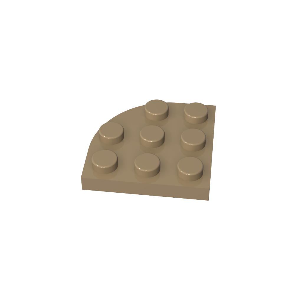 Plate Round Corner 3 x 3-MyGobricks