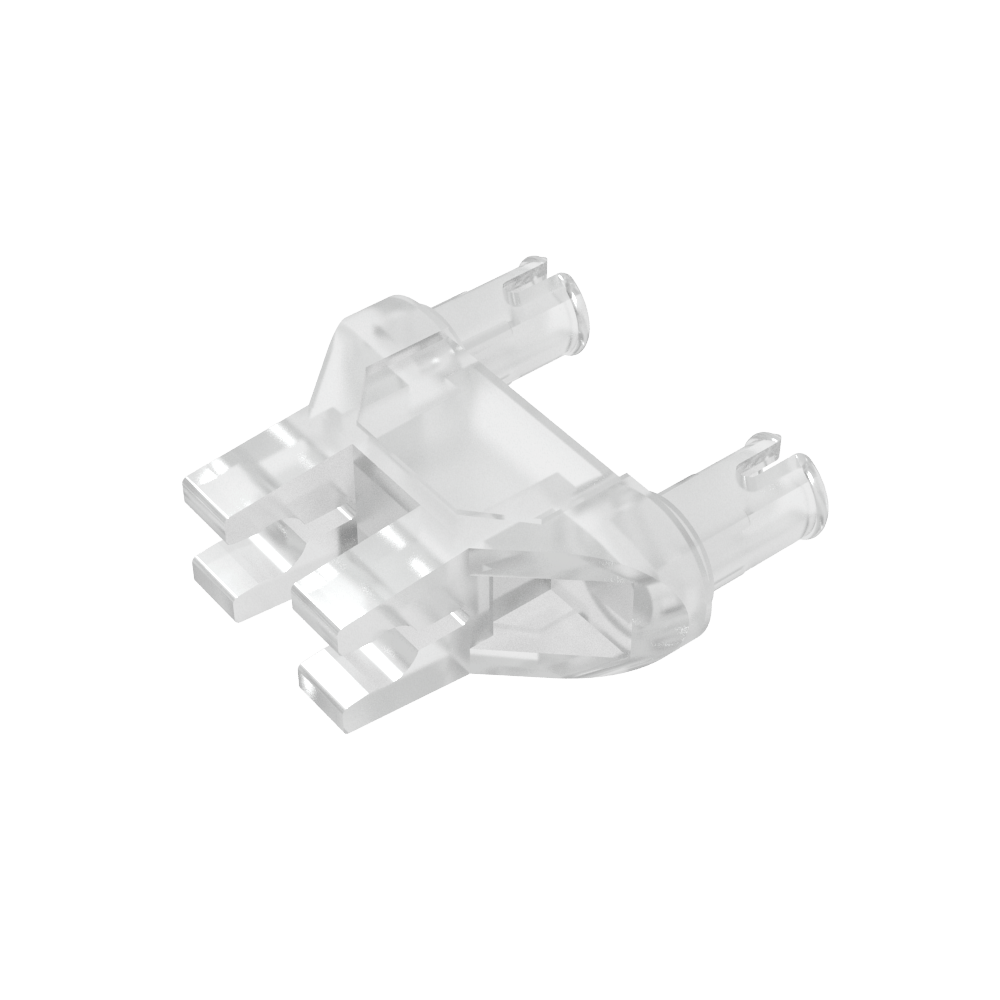 47994 Technic Pin Double Triangle 1 x 3 with 2 Clips Completely Round Pinholes-MyGobricks