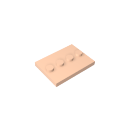 Plate Special 3 x 4 with 1 x 4 Center Studs [Plain]-MyGobricks