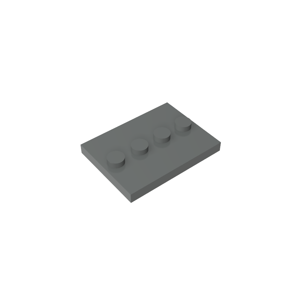 Plate Special 3 x 4 with 1 x 4 Center Studs [Plain]-MyGobricks