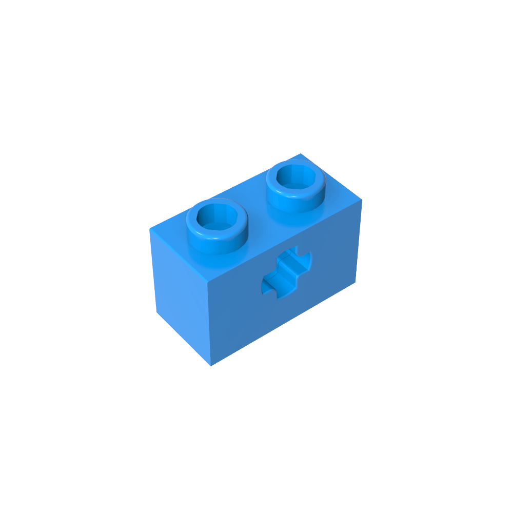 Technic Brick 1 x 2 with Axle Hole Type 1 [+ Opening] and Bottom Pin