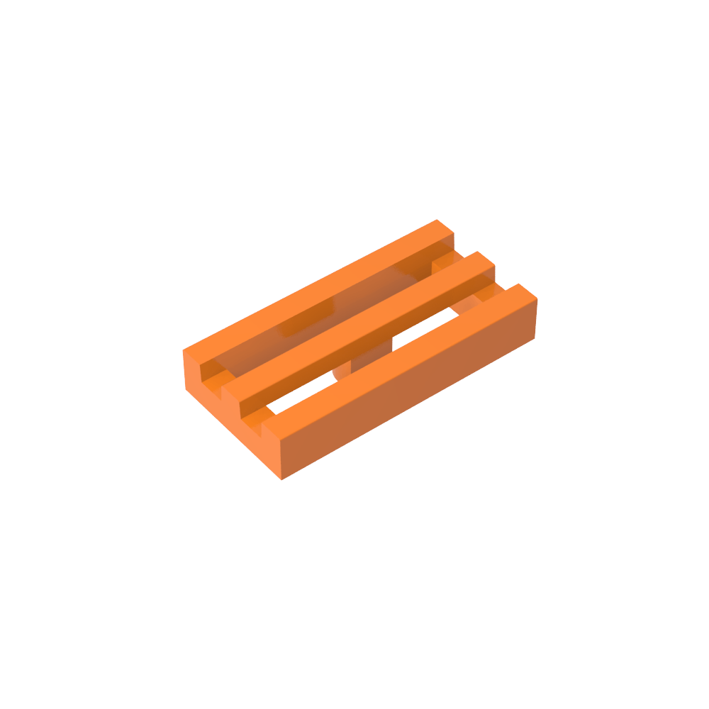 Tile Special 1 x 2 Grille with Bottom Groove