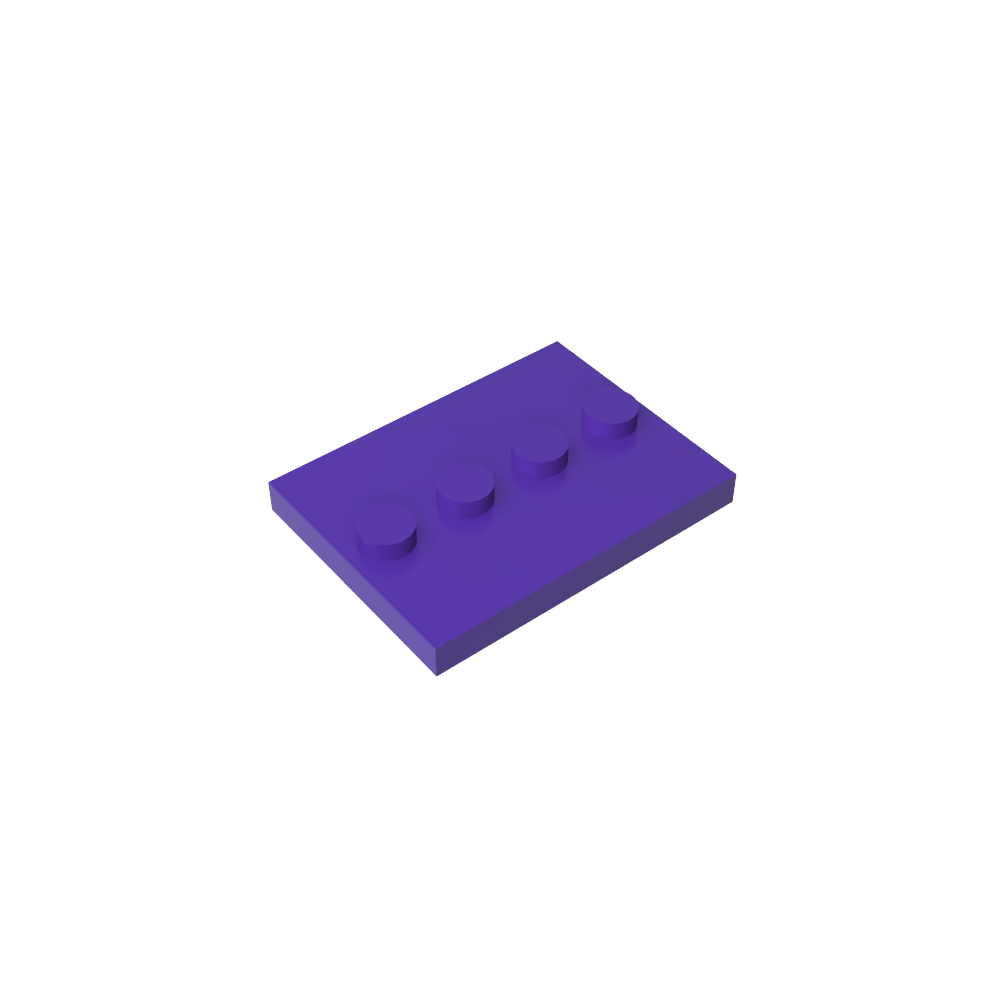 Plate Special 3 x 4 with 1 x 4 Center Studs [Plain]-MyGobricks