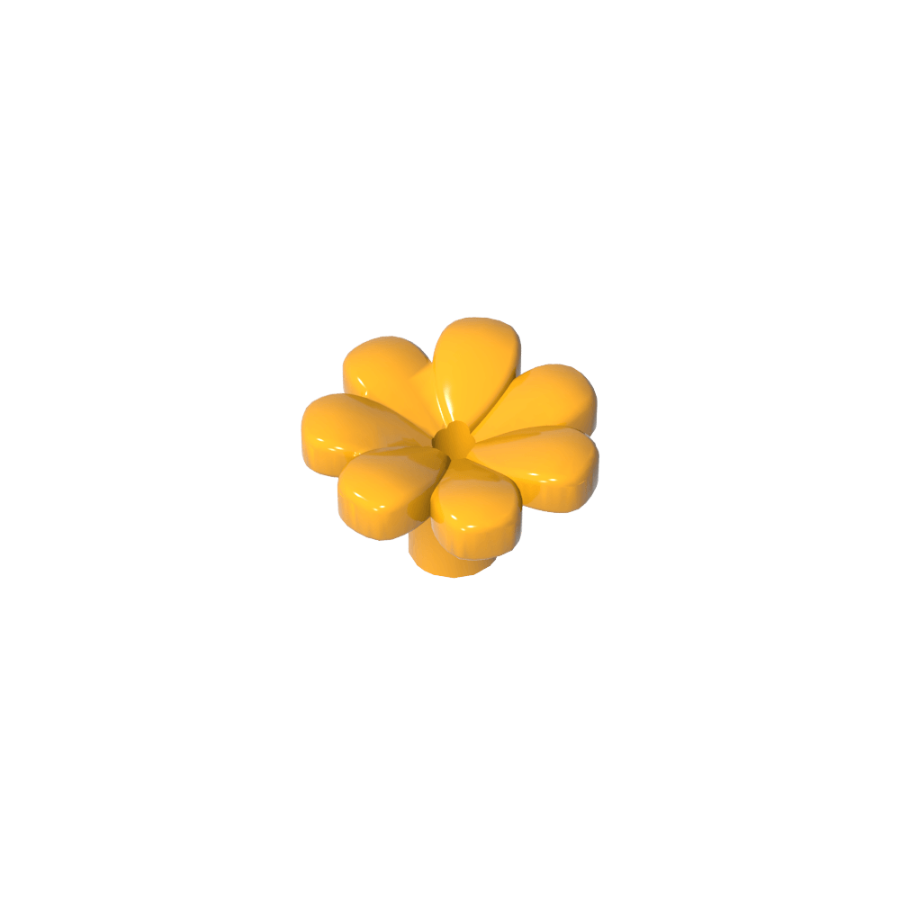 Plant, Flower, Figure Accessory with 7 Thick Petals and Pin