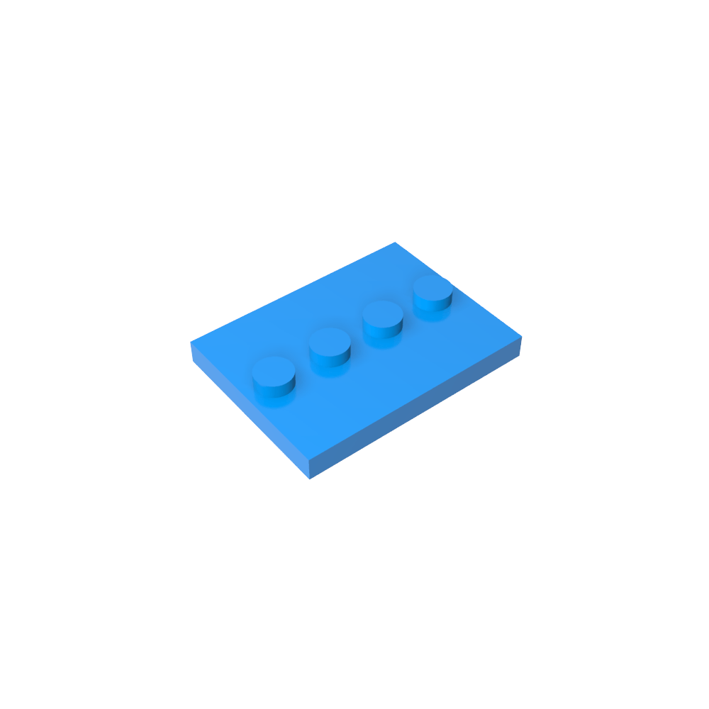 Plate Special 3 x 4 with 1 x 4 Center Studs [Plain]-MyGobricks