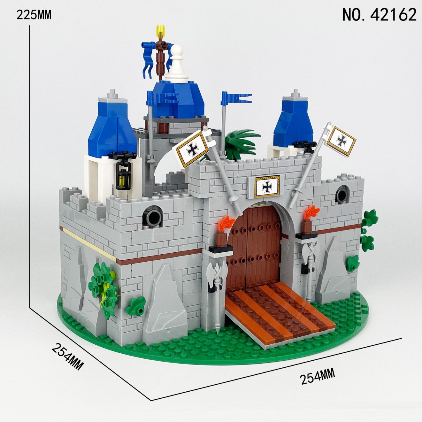 Medieval Knight Castle, compatible with small building blocks, military scene accessories - 512pcs