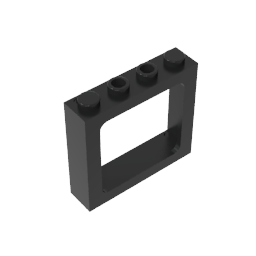 Window 1 x 4 x 3 Train with Shutter Holes and Solid Studs on Ends